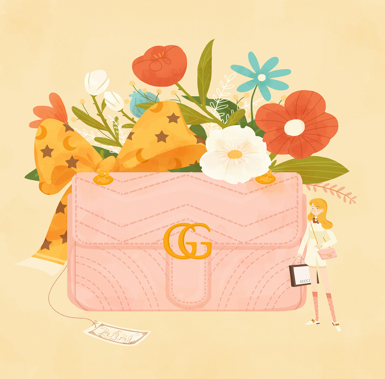 少女与包包的邂逅 沛吉插画习作中的时尚绘卷